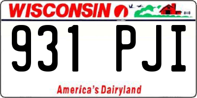 WI license plate 931PJI