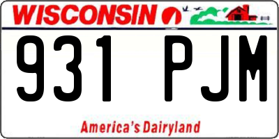WI license plate 931PJM