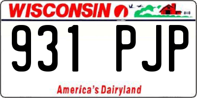 WI license plate 931PJP