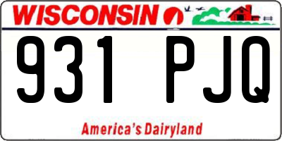 WI license plate 931PJQ