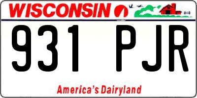 WI license plate 931PJR