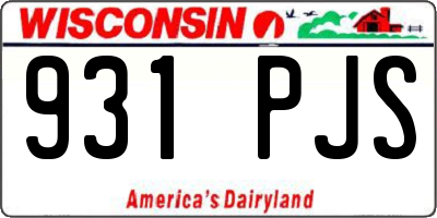 WI license plate 931PJS
