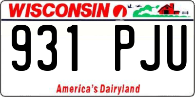 WI license plate 931PJU