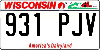 WI license plate 931PJV