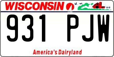 WI license plate 931PJW