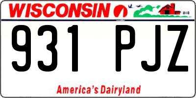 WI license plate 931PJZ