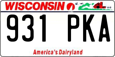 WI license plate 931PKA