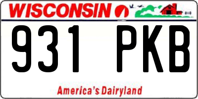 WI license plate 931PKB