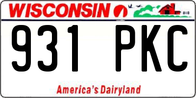 WI license plate 931PKC