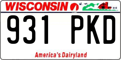 WI license plate 931PKD