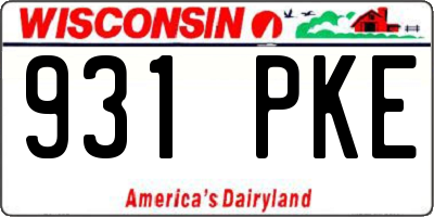 WI license plate 931PKE