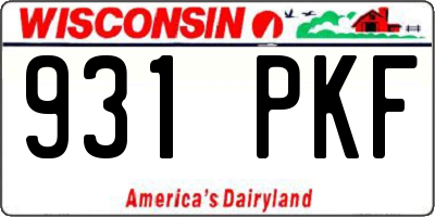 WI license plate 931PKF