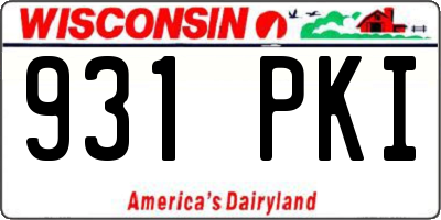 WI license plate 931PKI