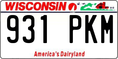WI license plate 931PKM