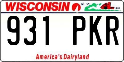 WI license plate 931PKR