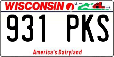 WI license plate 931PKS
