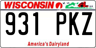 WI license plate 931PKZ