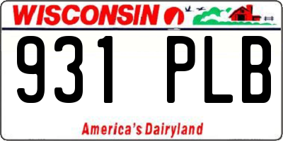 WI license plate 931PLB