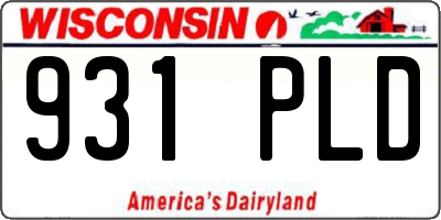 WI license plate 931PLD