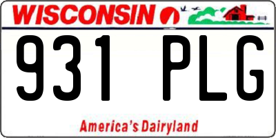 WI license plate 931PLG