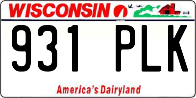 WI license plate 931PLK