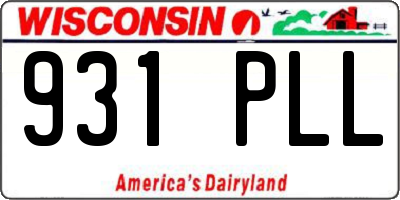 WI license plate 931PLL