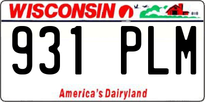 WI license plate 931PLM