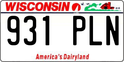 WI license plate 931PLN