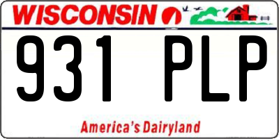 WI license plate 931PLP