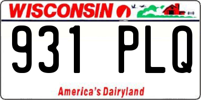 WI license plate 931PLQ