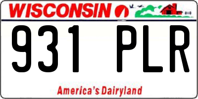 WI license plate 931PLR