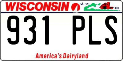 WI license plate 931PLS