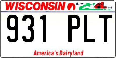 WI license plate 931PLT