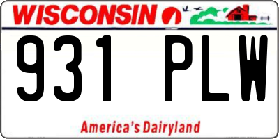 WI license plate 931PLW