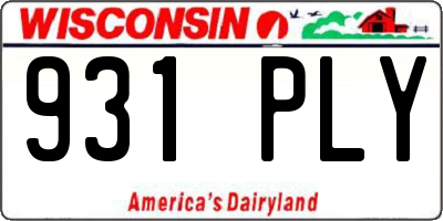 WI license plate 931PLY