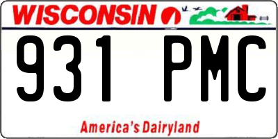 WI license plate 931PMC