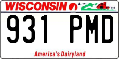 WI license plate 931PMD