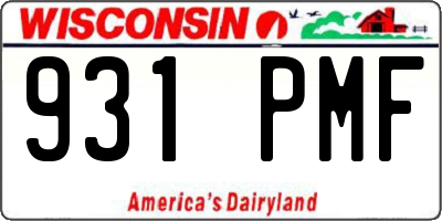WI license plate 931PMF
