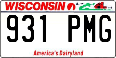 WI license plate 931PMG