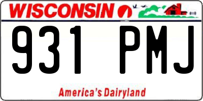 WI license plate 931PMJ
