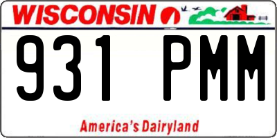 WI license plate 931PMM