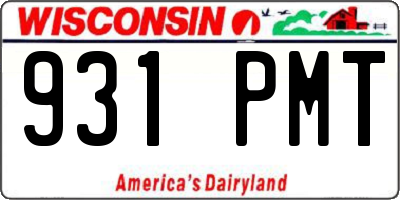 WI license plate 931PMT