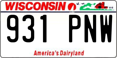 WI license plate 931PNW