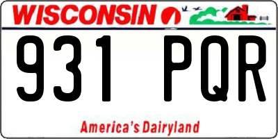 WI license plate 931PQR