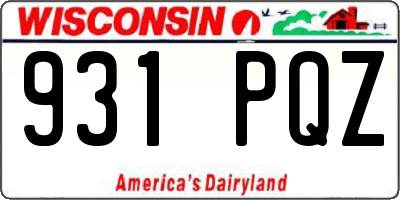 WI license plate 931PQZ