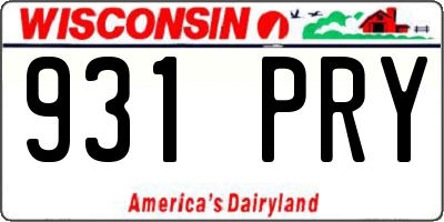 WI license plate 931PRY