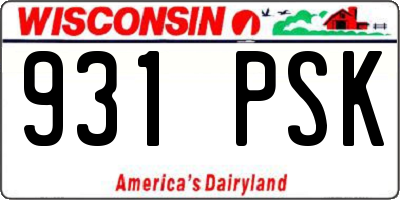 WI license plate 931PSK
