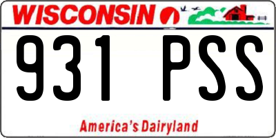 WI license plate 931PSS