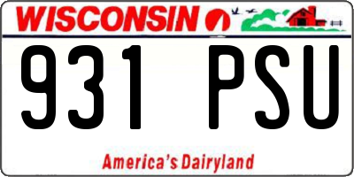 WI license plate 931PSU