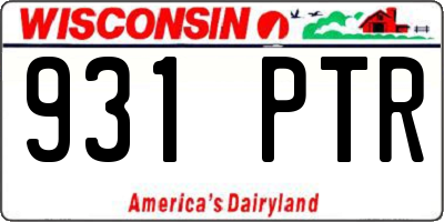 WI license plate 931PTR